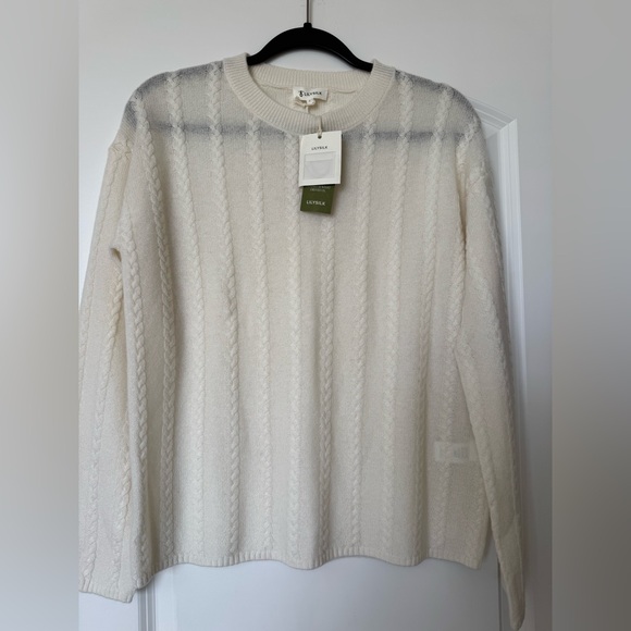 Lilysilk Luxe Ivory Cashmere Crewneck Sweater - Picture 1 of 6